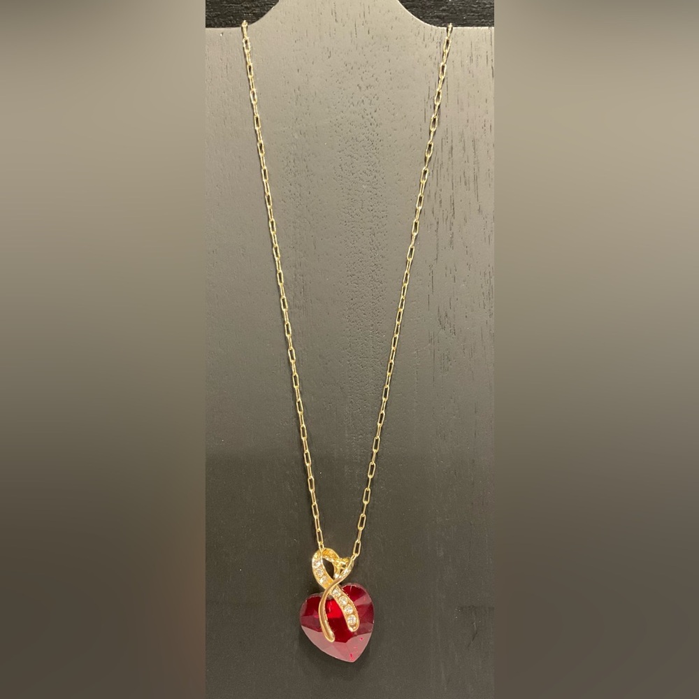 Z By ZAXIE  Gold Tone Red Heart Pendant Necklace ( Originally $49) # 1072